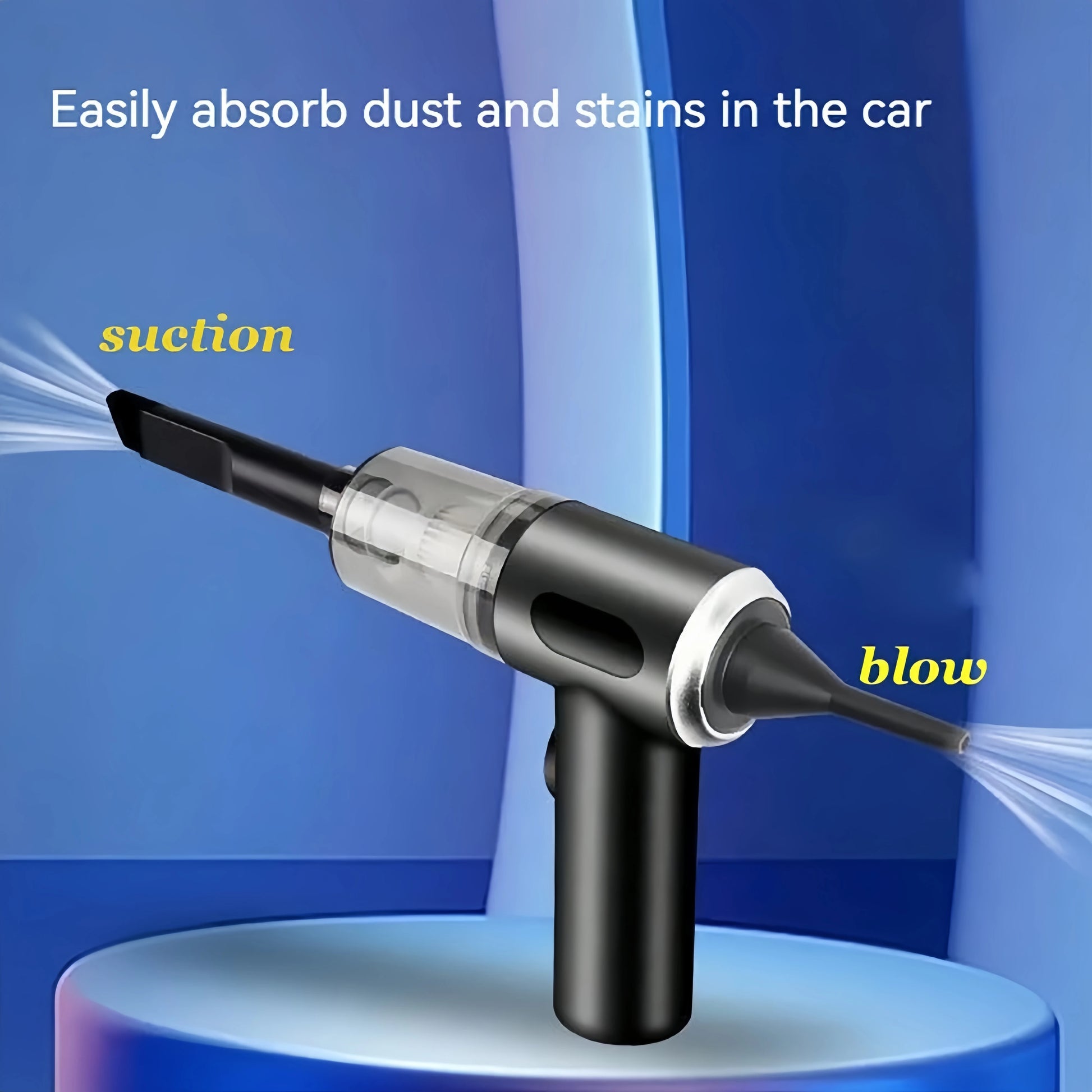 Mini Handheld Car Vacuum Cleaner, Wireless Charging, High Power, Dual Suction & Blower for Car Interior Cleaning Peaceful Pleasures Health and Wellness