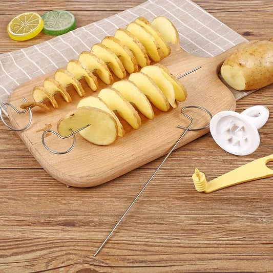 Spiral Potato Slicer Cutter – Stainless Steel Twisted Veggie Tool Spiral Vegetable Slicer Oasis Select