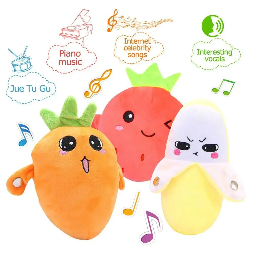 Creative Peculiar Music Rhythm Parent-child Interactive Plush Doll Banana Fruit Induction Toy Cultivate Music Perception Ability Peaceful Pleasures Health and Wellness