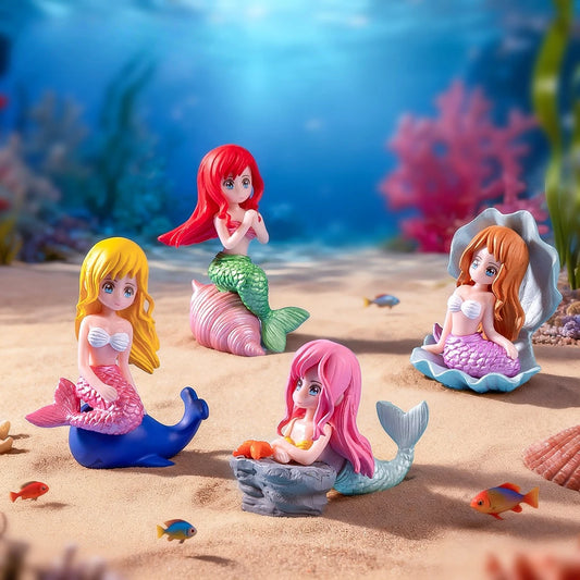 Kawaii Mermaid Figurine Aquarium Ornament | Fish Tank Decor Aquarium Ornament Peaceful Pleasures Health and Wellness