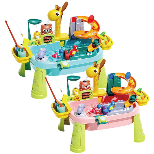 Toddler Water Table 4-in-1 Kitchen Sink & Fishing Game Toy Kids Water Play Table Peaceful Pleasures Health and Wellness