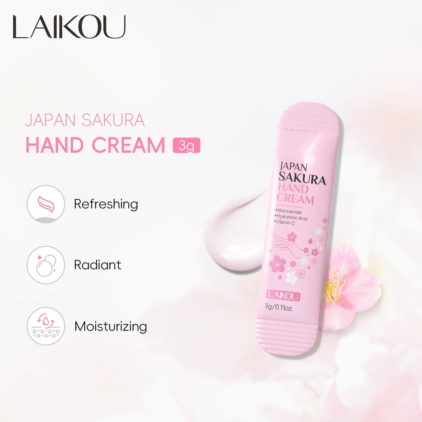 LAIKOU Cherry Blossom Hand Cream – Moisturizing & Nourishing