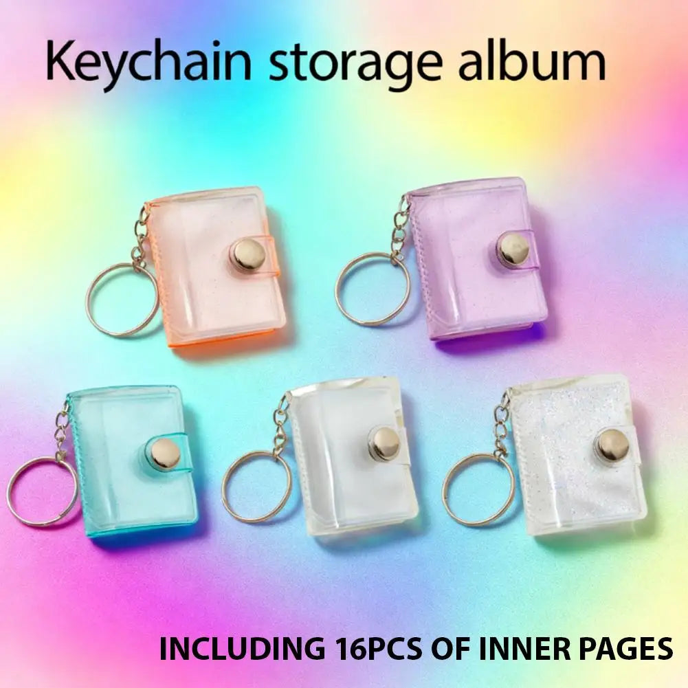 Mini Keychain Photo Album – 16-Page PVC Pocket Card Holder Keychain Photo Album Peaceful Pleasures Health and Wellness