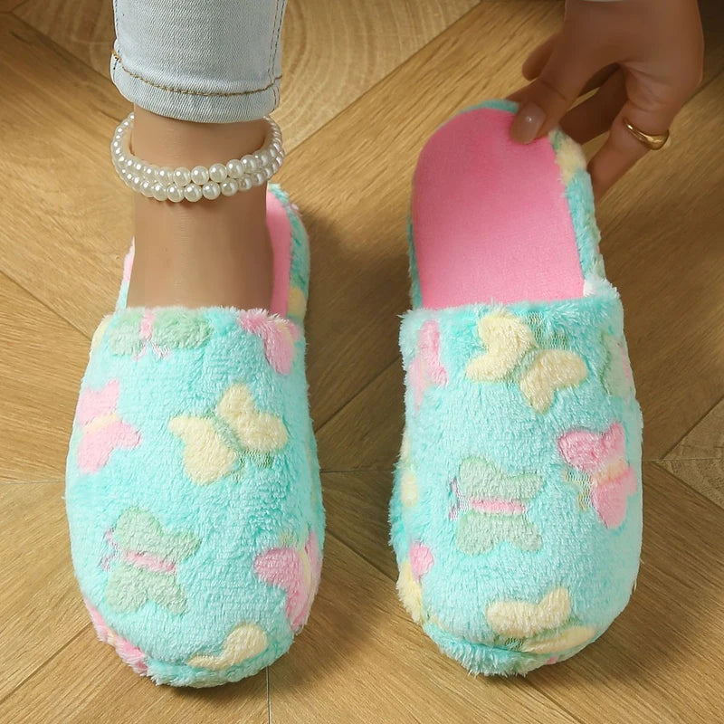 Women's Plush Bow Winter Slippers | Warm Non-Slip Indoor
