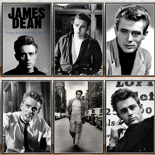 Scandinavian Minimalist Wall Art James Dean Movie Actor HD Canvas Painting Poster Print Home Bedroom Living Room Decoration Peaceful Pleasures Health and Wellness