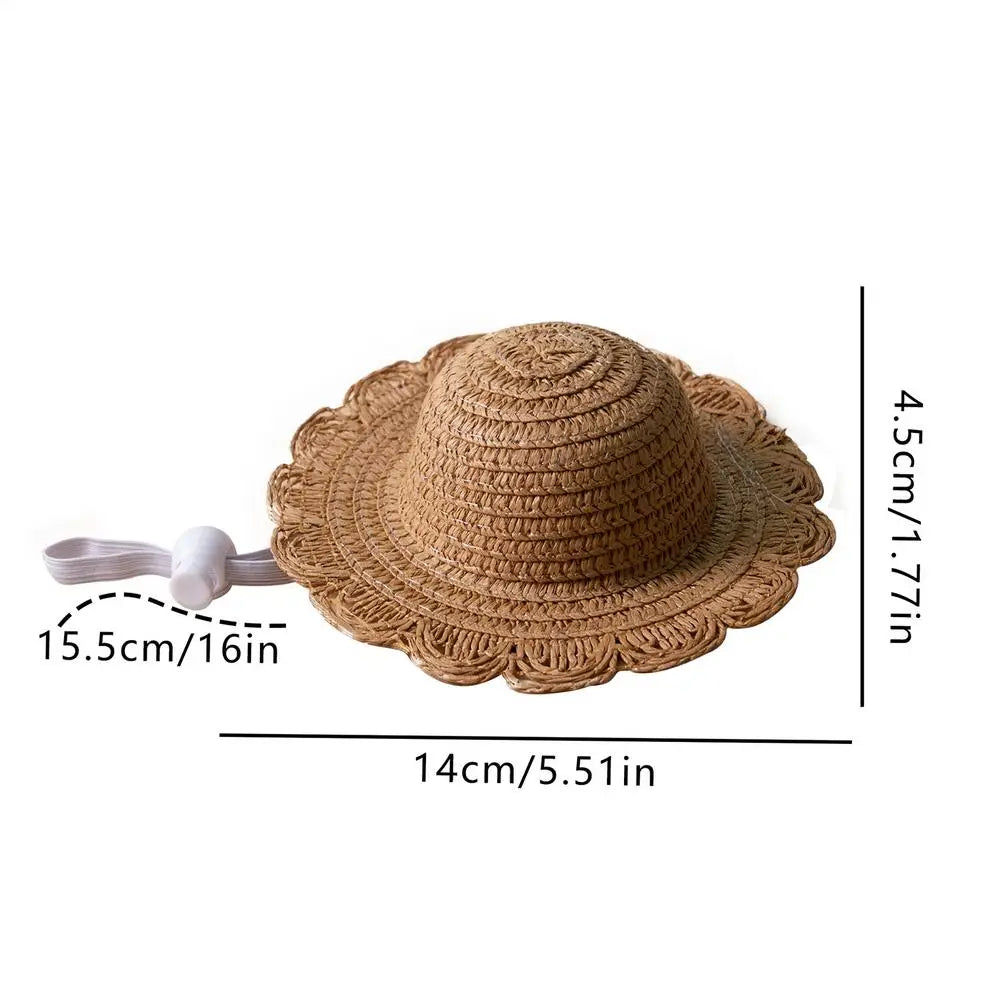Straw Hat For Dog Adjustable Kitten Headwear Mini Dog Beach Hat For Pet Parents Animal Lovers Trainers Beach Park Walking Hiking Peaceful Pleasures Health and Wellness Red China Mainland