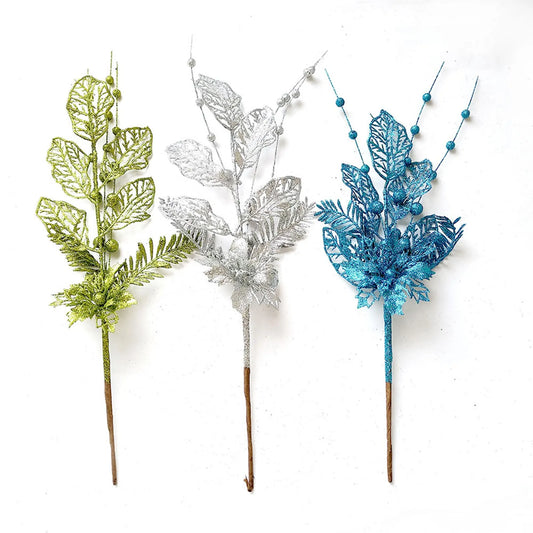 Gold Glitter Christmas Berry Branch Picks – Set of 10 Xmas Decor Christmas Tree Pick Oasis Select
