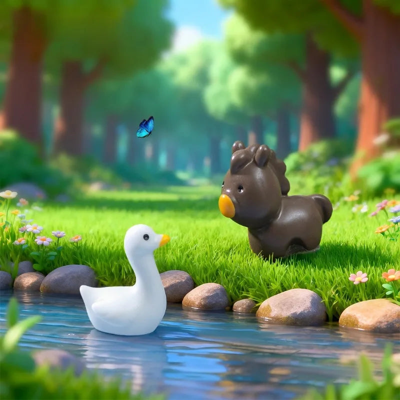 1Pcs Rabbit Squirrel Elephant Fox Sheep Duck Pig Cat Frog Snake Figurine Miniature Fairy Garden Decoration Accessories decoração Peaceful Pleasures Health and Wellness
