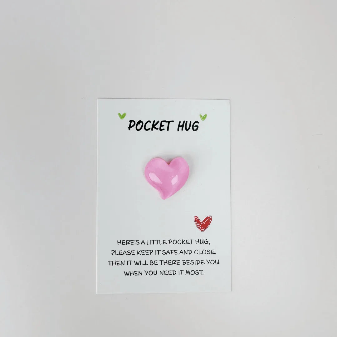 Love Card Christmas Gift Pocket Hug Embrace Love Pocket Cute Little Heart Pocket Hug Decorated Pocket Hug Encouragement Card New Peaceful Pleasures Health and Wellness plum