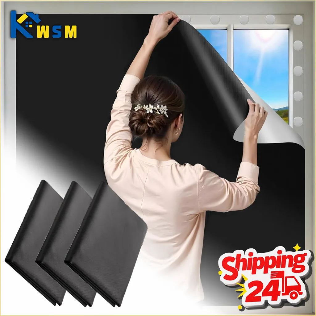 Self-Adhesive Blackout Window Film | No Drill Portable Curtain