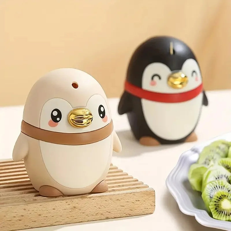 Penguin Toothpick Box Cartoon Cute Animal Automatic Press Type Toothpick Tube Storage Dustproof Toothpick Bottle Practical Tools Peaceful Pleasures Health and Wellness