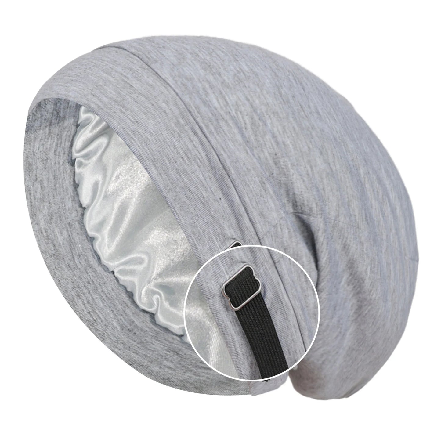 Silk Satins Bonnets For Sleeping Versatile & Stylish Design Birthday Present For Women,Comfortable Adjustable Hair Bonnets Peaceful Pleasures Health and Wellness Light Grey As Shown