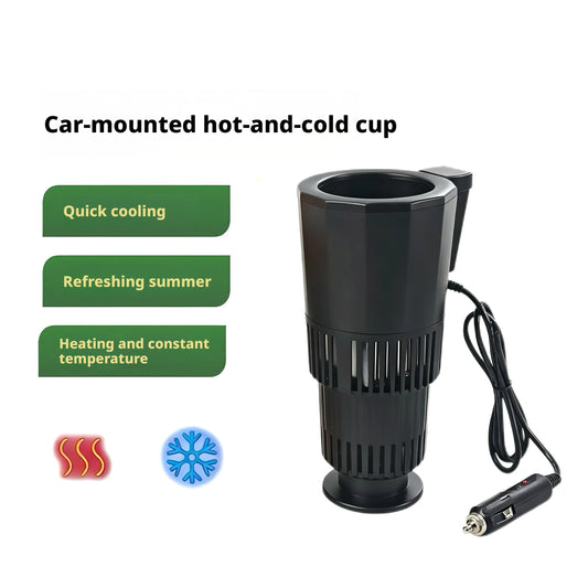 12V/24V Car 2 In 1 Hot Cold Cup Holder Fast Cooling Heating Drink Mug Warmer Portable Car Mini Refrigerator Beverage Cooler Peaceful Pleasures Health and Wellness