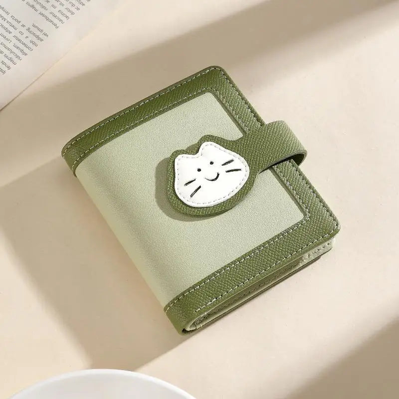 Women's Mini PU Leather Wallet – Card Slots & Zipper Coin Purse