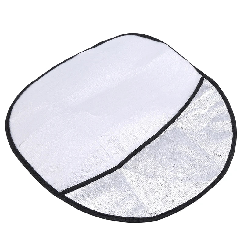 Car Steering Wheel Sun Shade Double Thick Sun Protection Foldable Anti-uv Sunscreen Car Supplies Car Steering Wheel Cover Silver Peaceful Pleasures Health and Wellness Silver