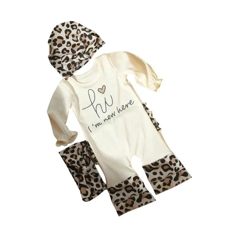 Newborn Photography Outfit Set – Romper, Hat & Headband 0–1M