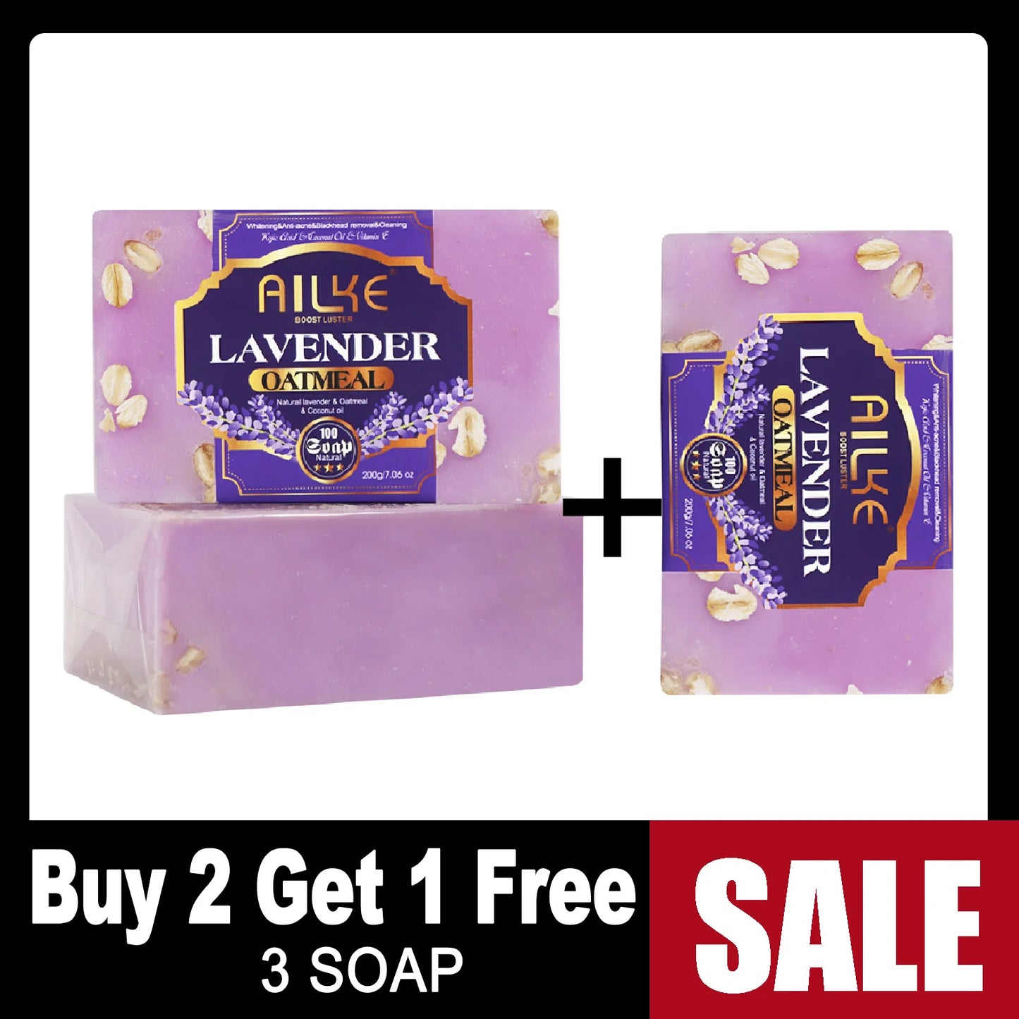 AILKE Lavender Oatmeal Brightening Soap – Face & Body 200g