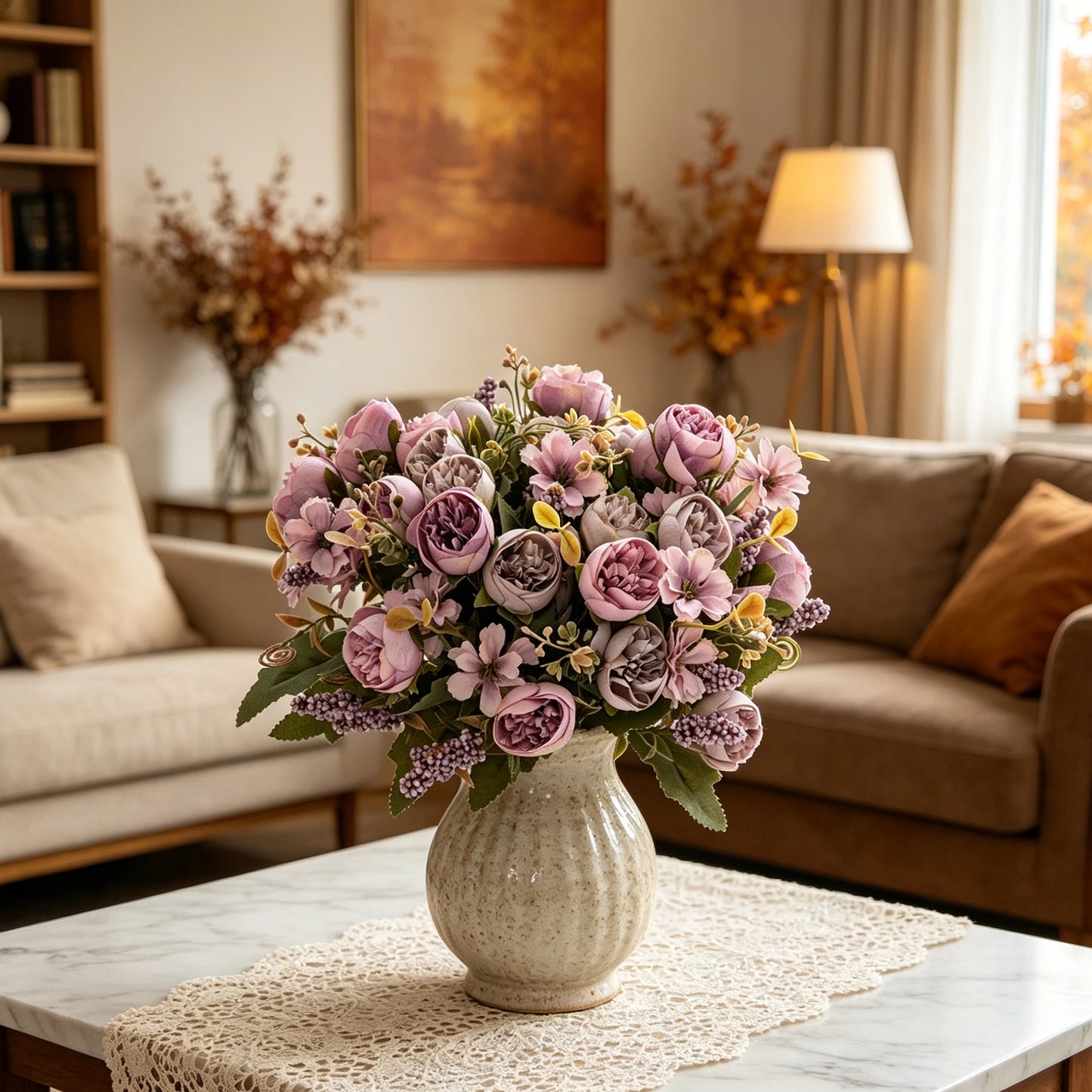 Silk Peony Artificial Flower Bouquet | Wedding & Home Decor