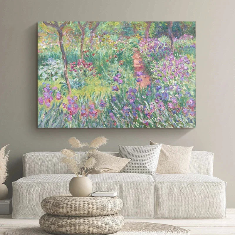 Claude Monet Exhibition Posters Canvas Oil Painting Garden Boat Lake Landscape Nature Landscape Wall Room Home Decor Peaceful Pleasures Health and Wellness