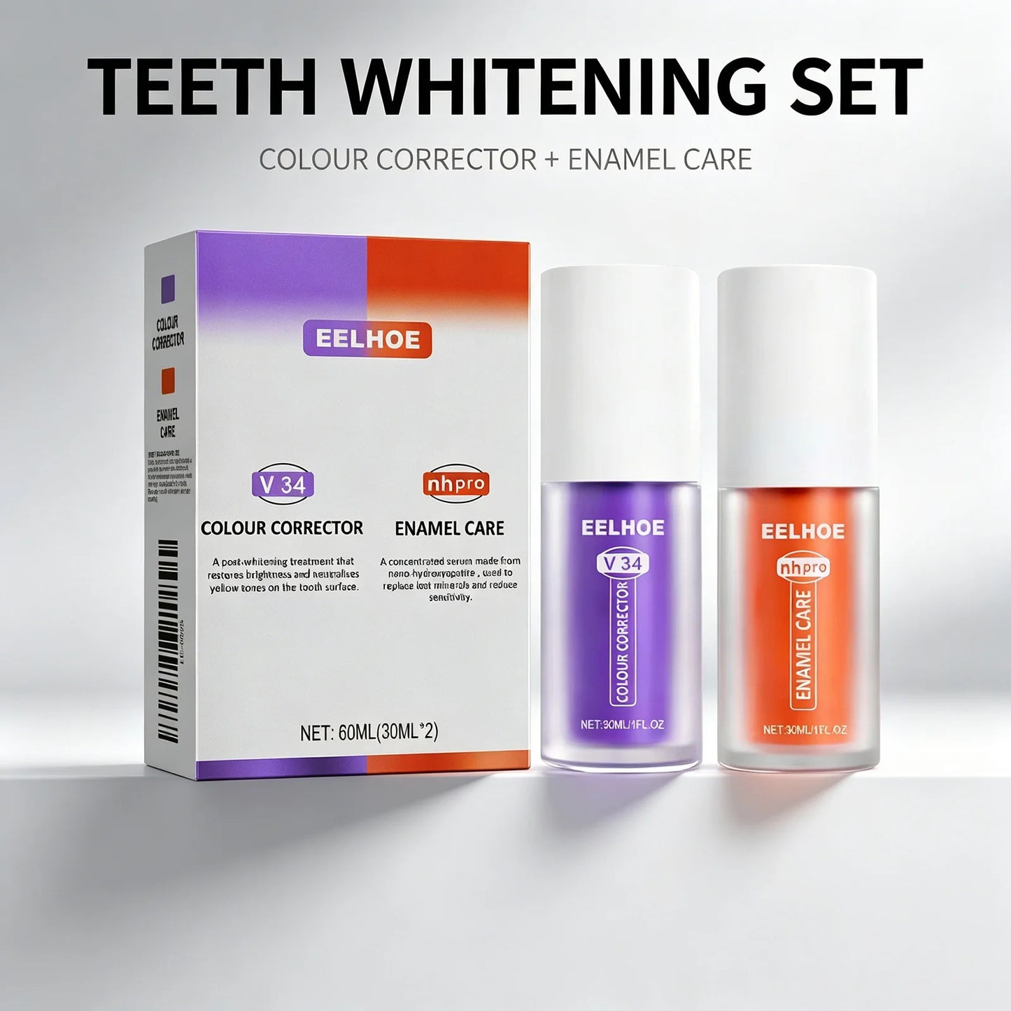 V34 Purple Teeth Whitening Toothpaste Kit – 7-Day Stain Remover