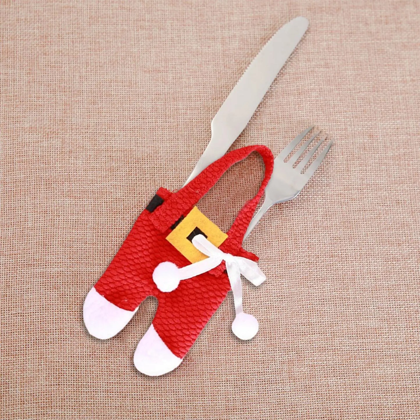 Tableware Utensils Holder For Christmas Christmas Decoration Ornaments Utensil Organizers For Dining Table Restaurant Hotel Peaceful Pleasures Health and Wellness