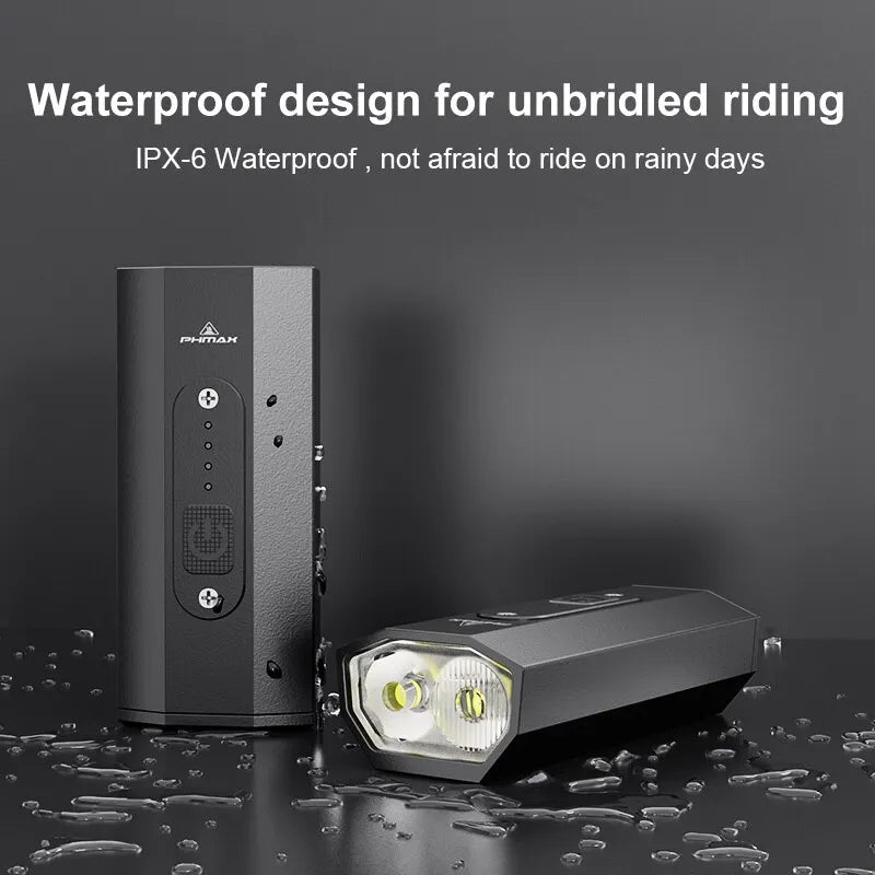 PHMAX USB Rechargeable Bike Light – 6 Modes, IPX6 Waterproof