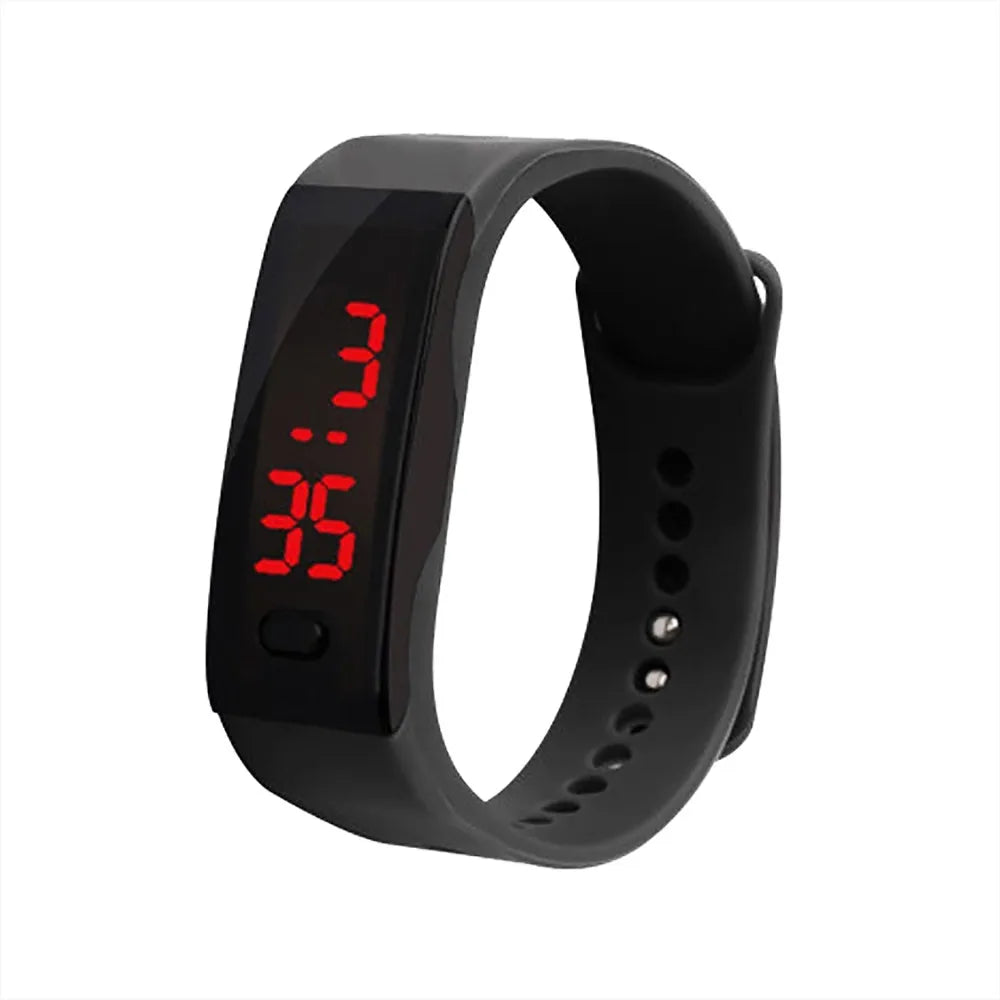 Led Digital Display Bracelet Student Electronic Watch Children'S Outdoor Sports Watch Silicone Watch Children'S Gift Relojes Peaceful Pleasures Health and Wellness Black
