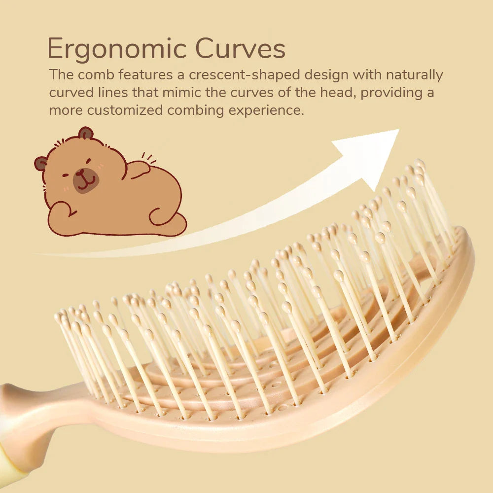 Capybara Hollow Hair Comb – Anti-Static Detangling Brush
