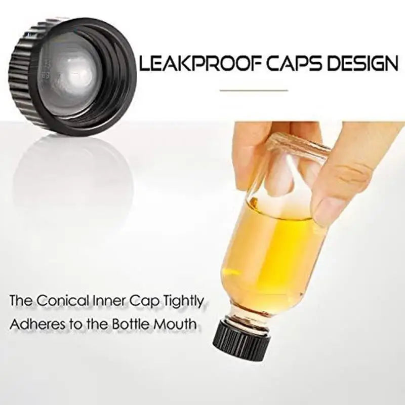 12-Pack 2oz Clear Glass Bottles with Lids & Funnels – 60ml