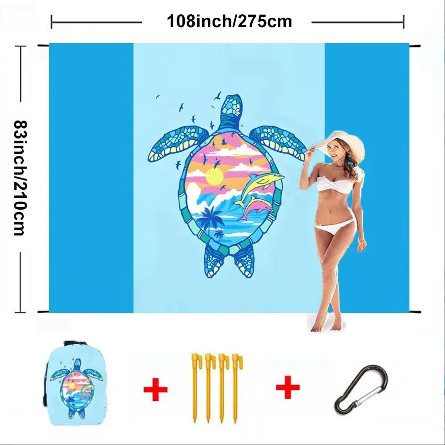 Large Waterproof Sandproof Beach Blanket | Camping Picnic Mat