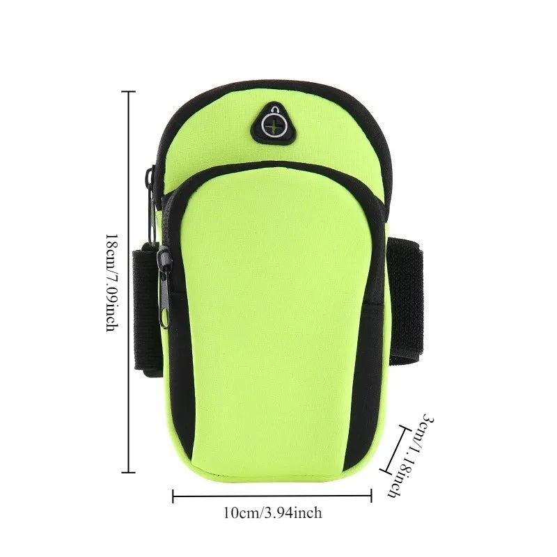 Outdoor Cycling Sports Arm Bag Portable Storage Bag Arm Bag Design Peaceful Pleasures Health and Wellness yellow-green 10x18x3cm