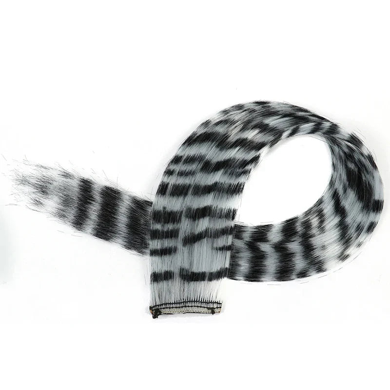 Girls Clip-On Wig Hairpiece – Stripe & Leopard Print, 18 in