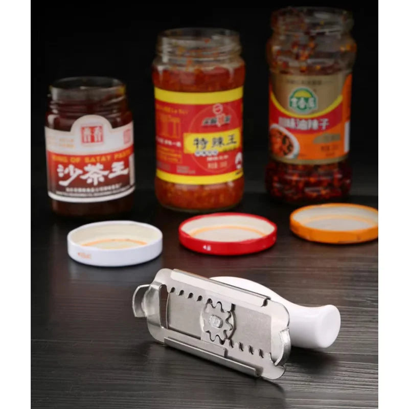 Adjustable Multi-function Bottle Cap Opener Stainless Steel Lids Off Jar Opener Labor-saving Screw Can Opener for Kitchen Gadget Peaceful Pleasures Health and Wellness