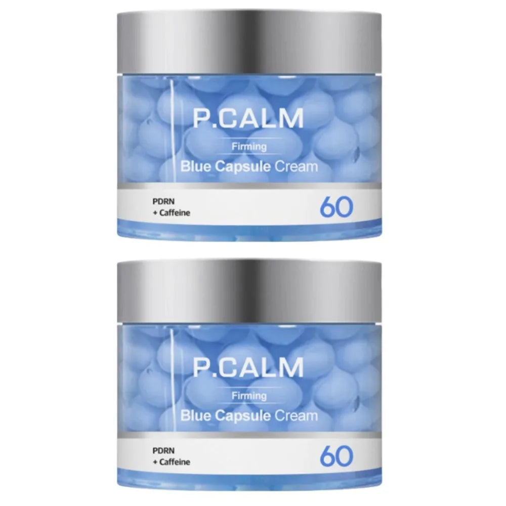 50ml Korean P.CALM PDRN Caffeine Blue Capsule Firming Cream Brand Skin-renewal Smooth Moisturizer Original Capsule Facial Cream Peaceful Pleasures Health and Wellness 2pcs