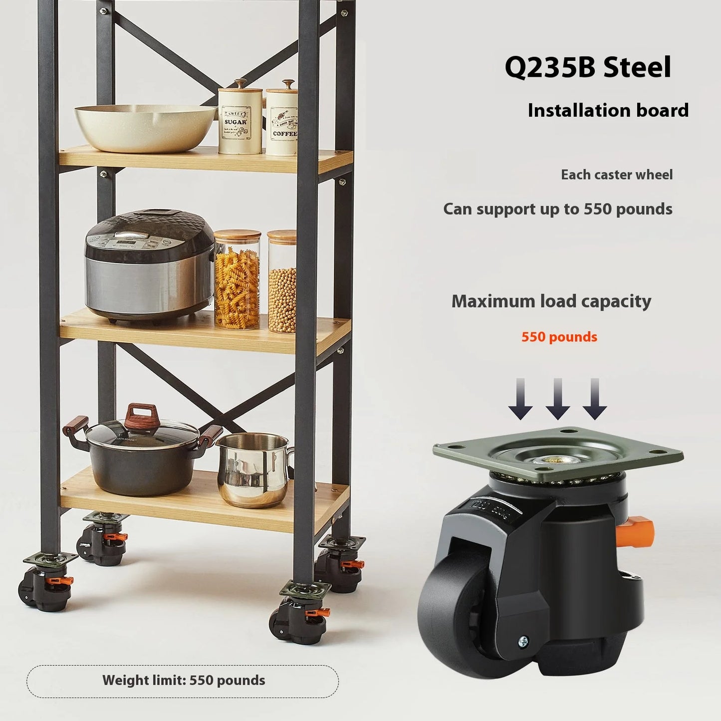 Heavy Duty Swivel Caster Wheels – Height Adjustable Workbench