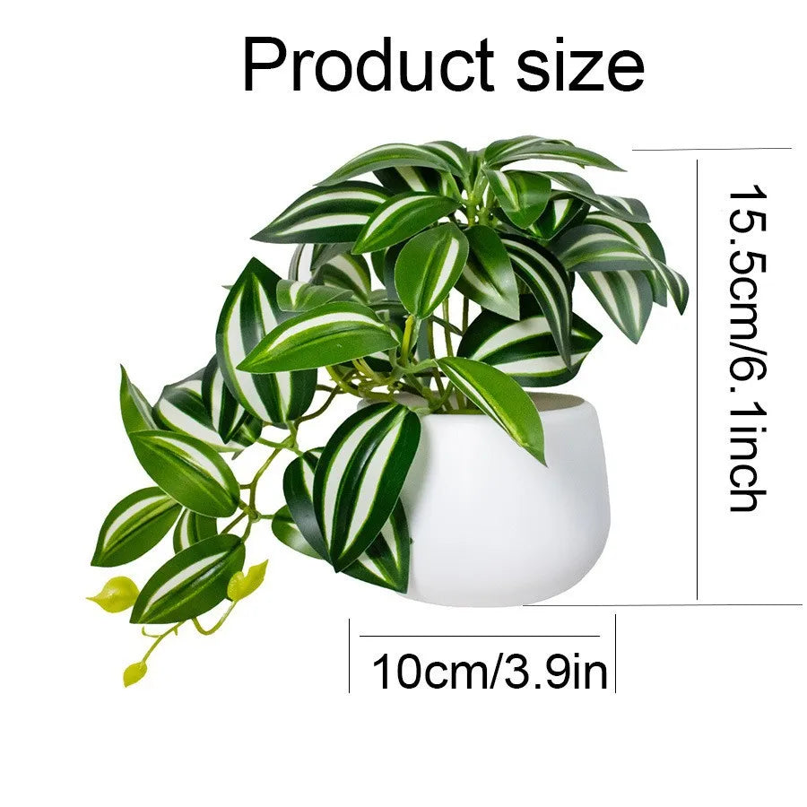 Artificial Bonsai Plant Pot | Fake Foliage Desktop Home Decor