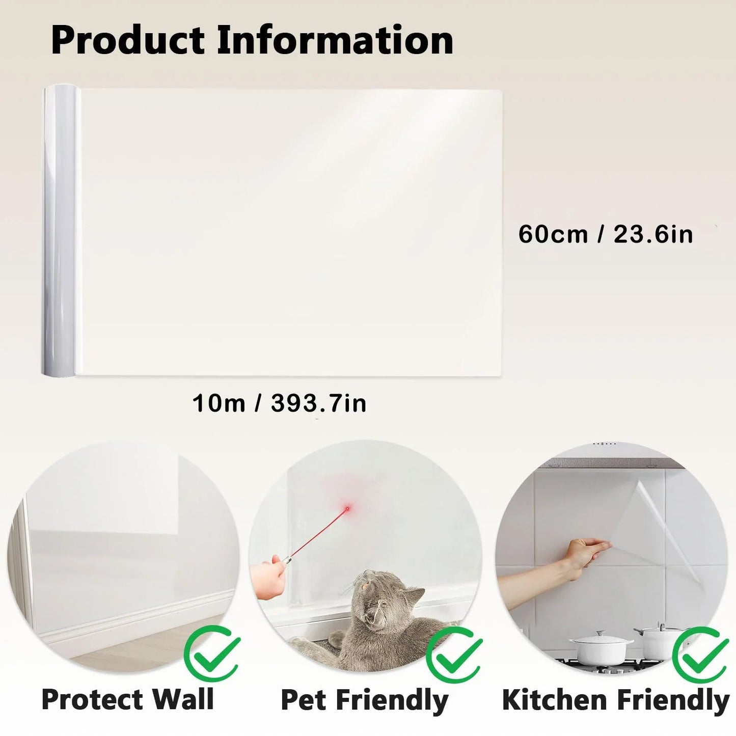 45-90cm Transparent Wall Protective Film Stickers Kitchen Oil-Proof Sticker Electrostatic Protection Paper Waterproof Wallpaper Peaceful Pleasures Health and Wellness 60cm x 10m
