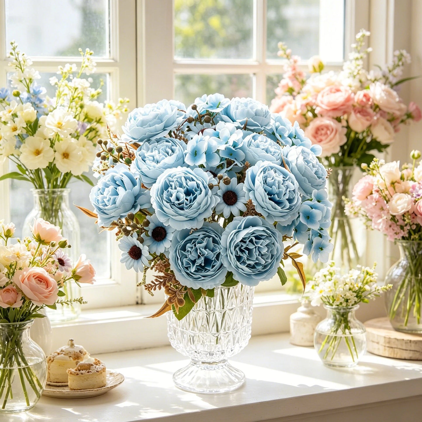 Artificial Silk Persian Peony Bouquet – Wedding & Home Decor