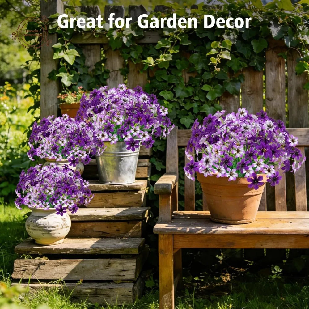 6-Pack UV Resistant Artificial Pansy Silk Flowers – Indoor & Outdoor