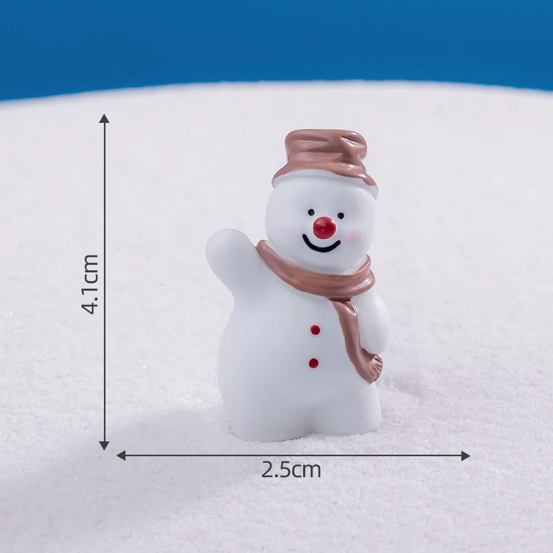 Mini Christmas Snowman Figurine Cartoon Snow Man Doll Miniature Snowman Statue Desktop Micro Landscape Accessories Home Decor Peaceful Pleasures Health and Wellness 4