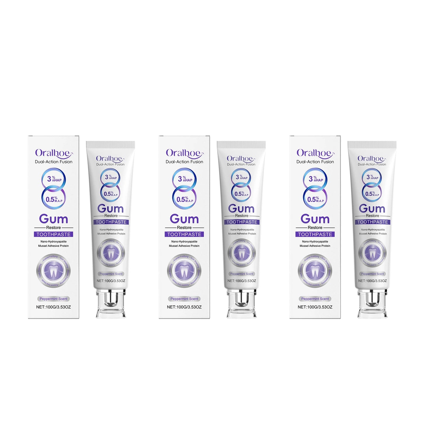 Nano Hydroxyapatite Toothpaste Restores White Teeth Alleviate Gum Bleeding Reduce Plaque Remove Oral Odor Gum Repair Toothpaste Peaceful Pleasures Health and Wellness 300g boxed