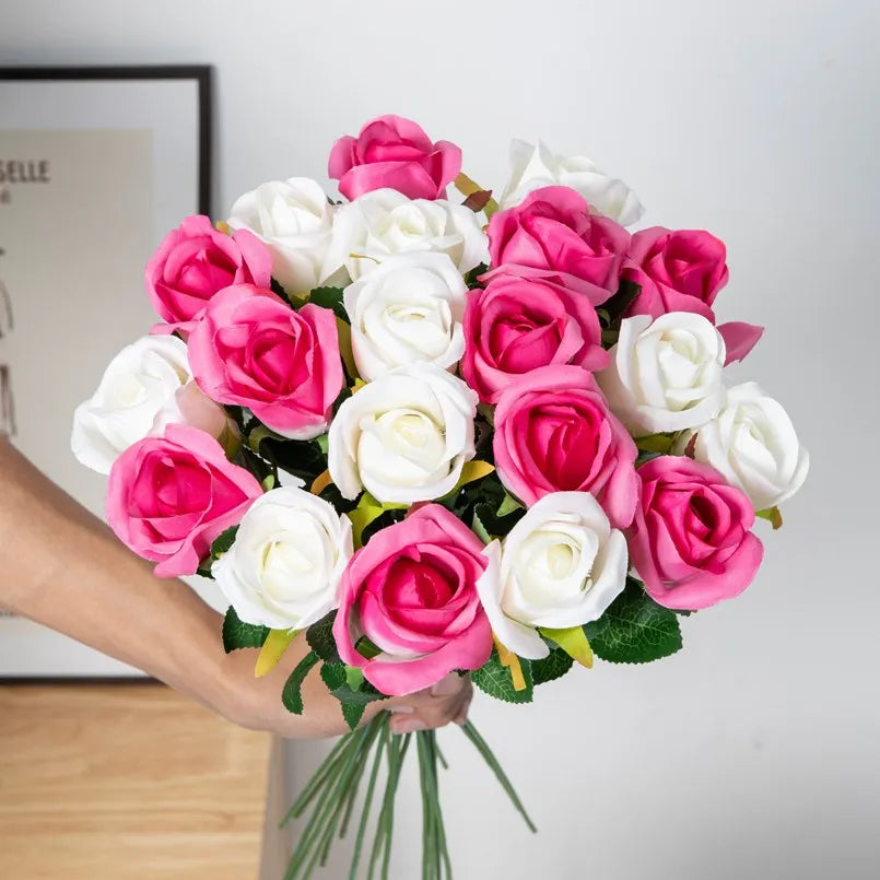 Artificial Silk Rose Bouquet | Wedding & Home Decor Fake Flowers