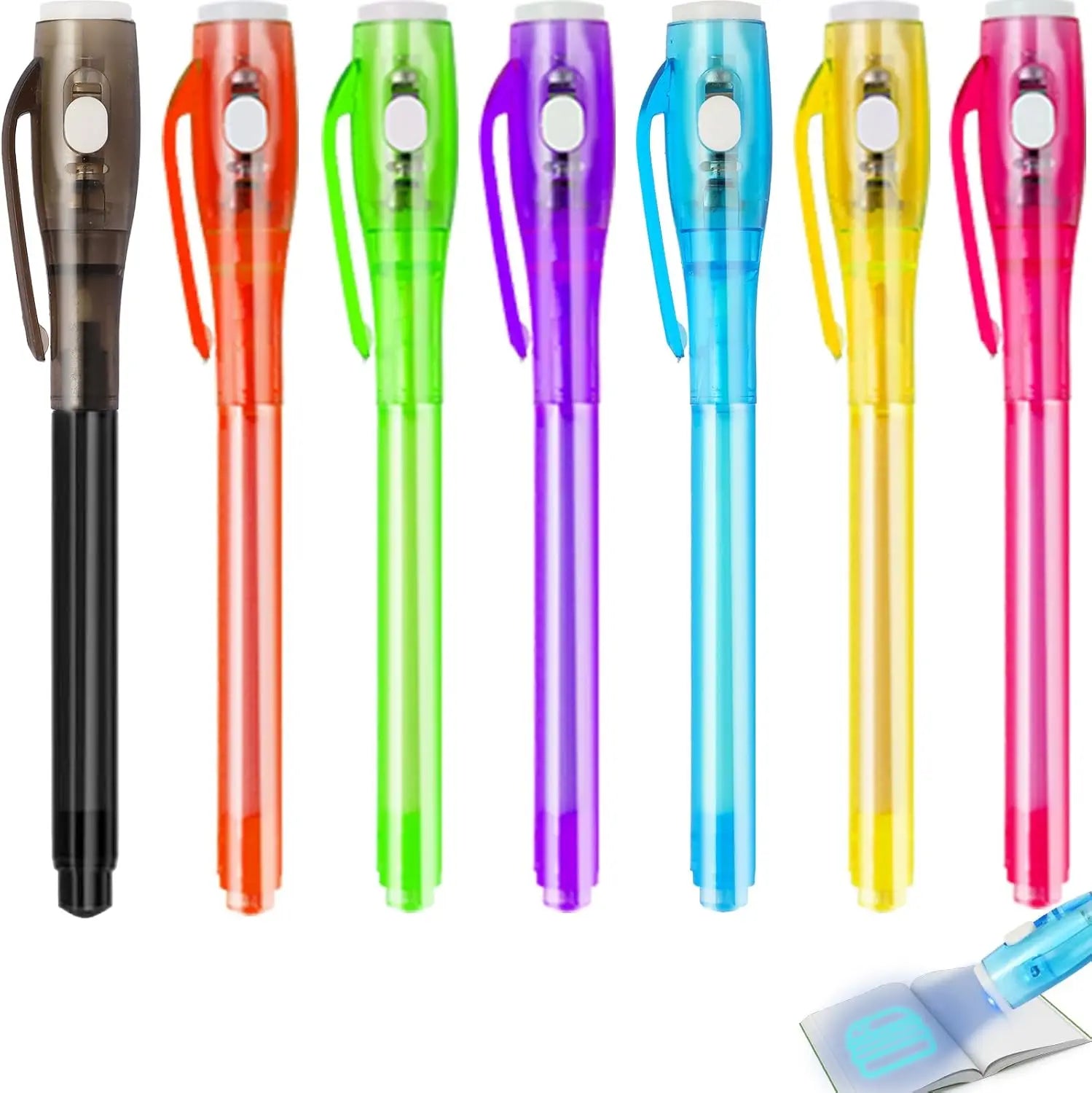 14pcs Luminous Light Pen Magic Purple 2 in 1 UV Black Light Combo Drawing Invisible Ink Pen Learning Education Toys for Child Peaceful Pleasures Health and Wellness