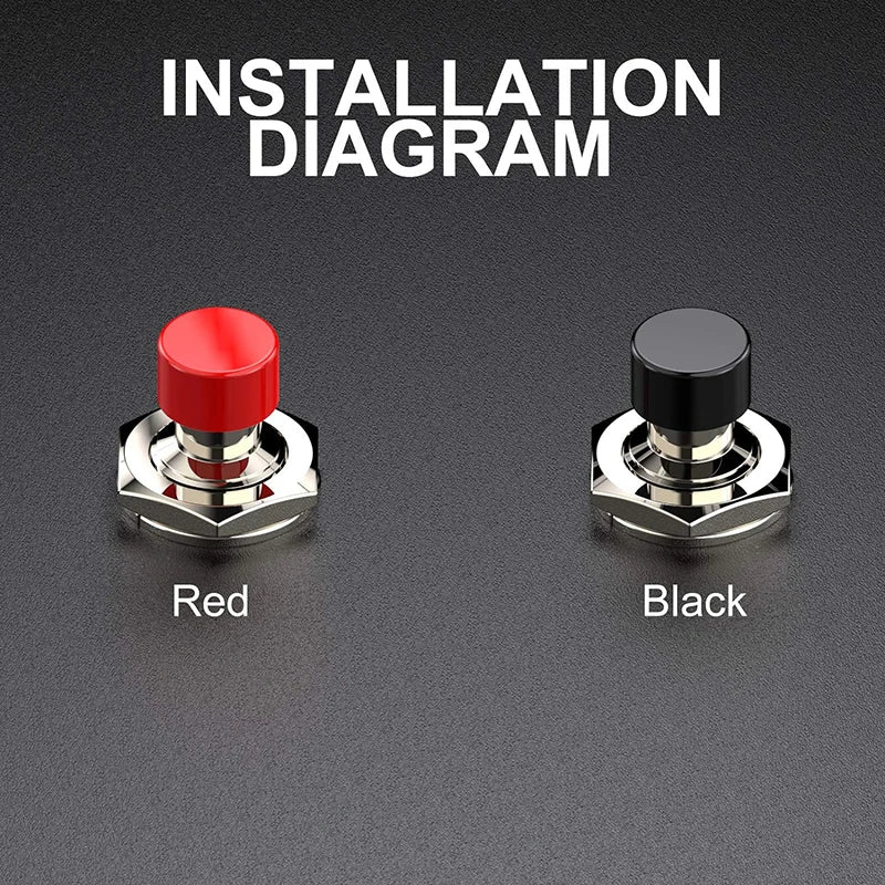 20pcs 1A 250VAC SPST Mini Pushbutton Switches Normally Open(NO) Black & Red Cap Momentary Push Button Switch Peaceful Pleasures Health and Wellness
