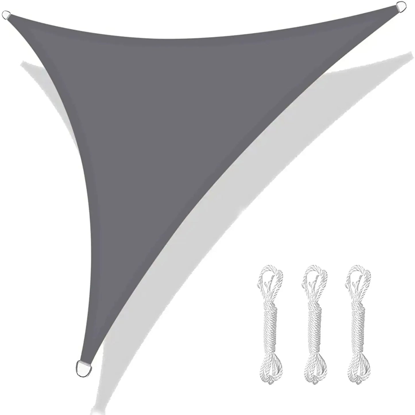 5/3.6/3/2M Triangle Shade Sail Waterproof Sunshade Sail Canopy 98%UV Block Awning with Free Rope for Garden Patio Pergola Gazebo Peaceful Pleasures Health and Wellness Light Gray ShadeSail 500x500x500CM