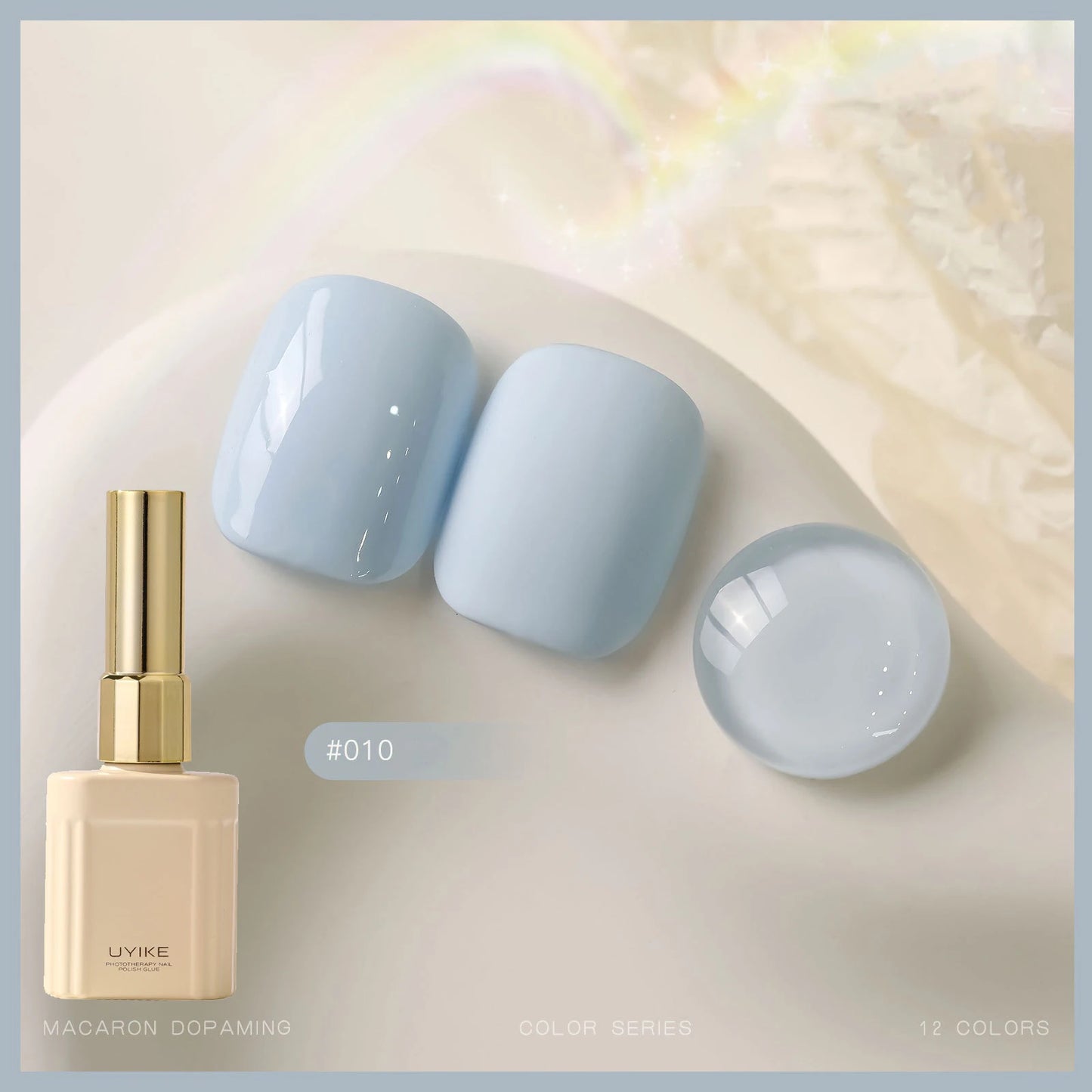 12-Color Macaron Gel Nail Polish Set – Pastel Jelly UV LED 15ml