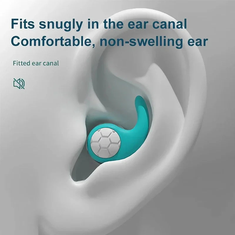 1 Pair Soft Silicone Earplugs - Noise Canceling, Waterproof, Comfortable Fit, for Sleep, Swimming, Creating a Silent Environment Peaceful Pleasures Health and Wellness