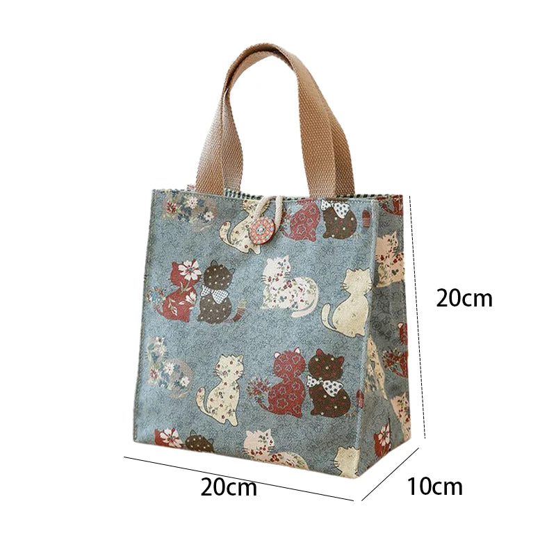 Large Canvas Bento Lunch Box Bag – Stylish Handbag Tote