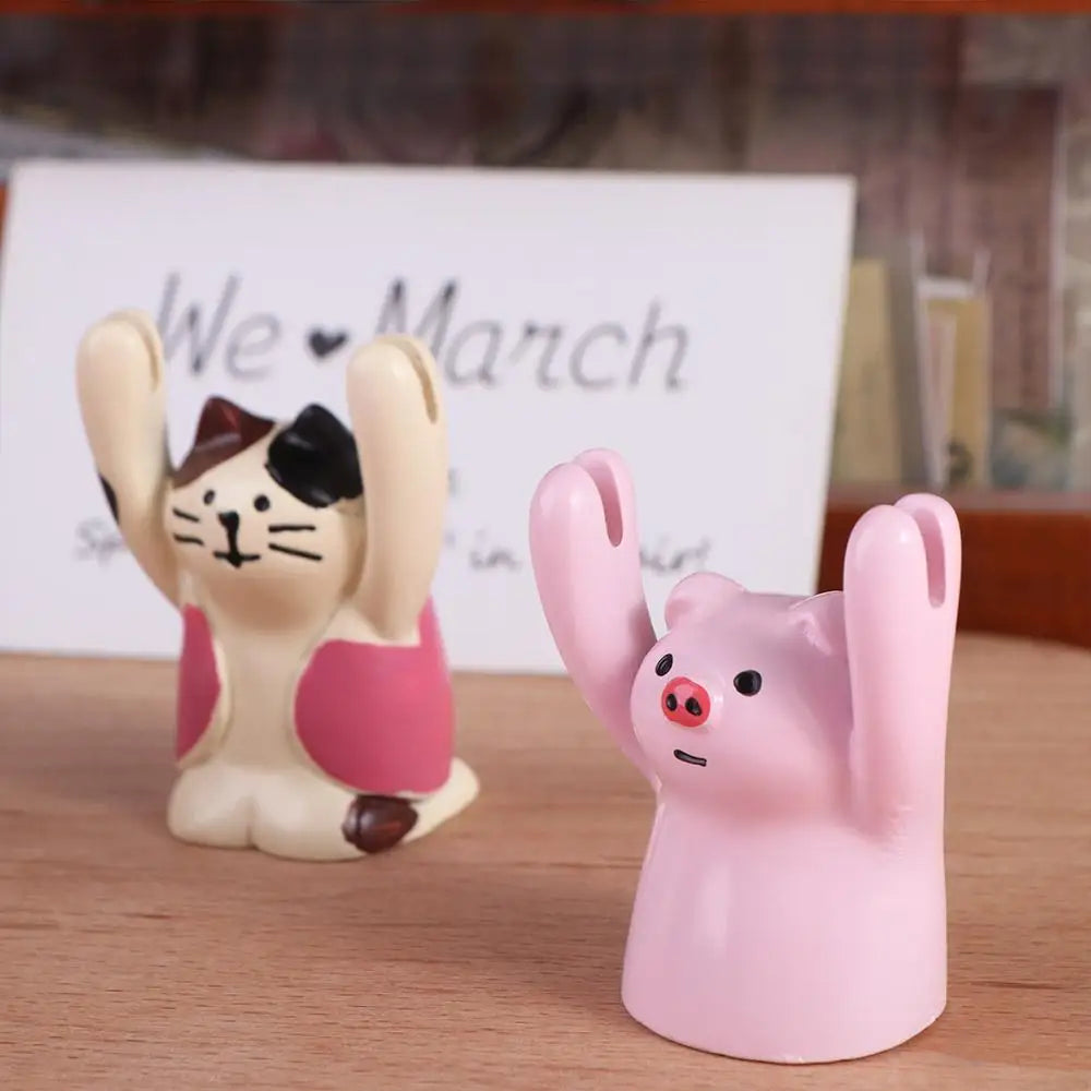 Kawaii Messege Desktop Memo Clip Holder Resin Panda Hand Raising Card Clip Picture Display Stand Photo Stander Clip Rome Peaceful Pleasures Health and Wellness