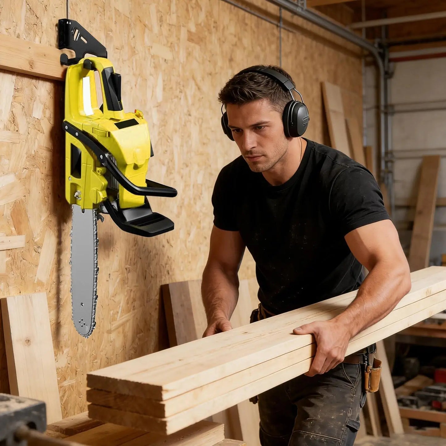 Chainsaw Wall Mount Bracket – Garage & Workshop Storage Hook Tool Wall Mount Peaceful Pleasures Health and Wellness